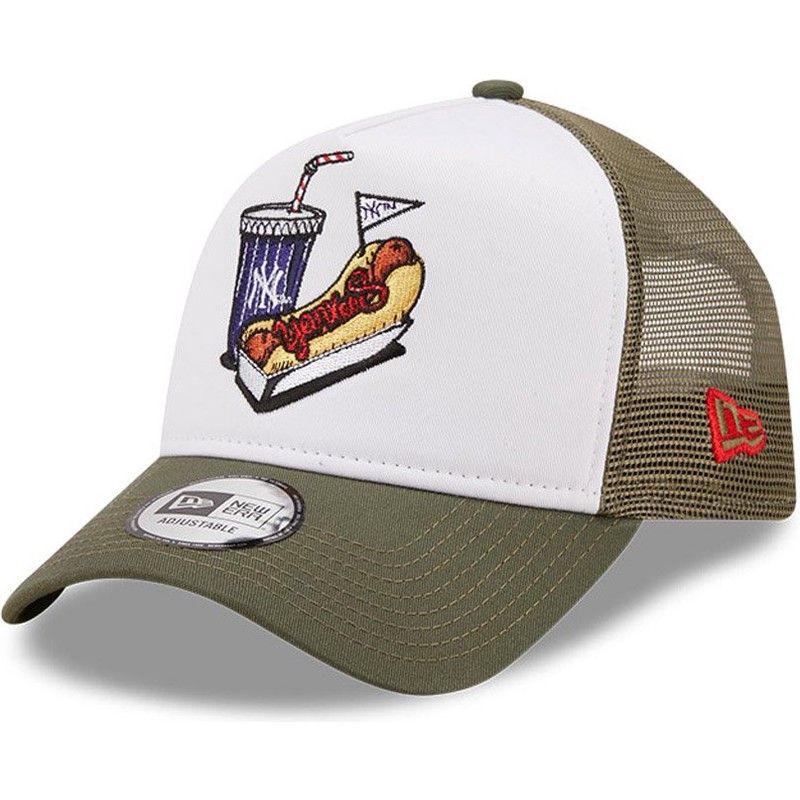 Yankees MLB White and Green Trucker Hat 